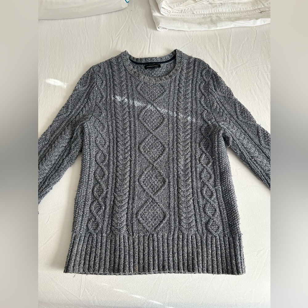 Banana Republic- Men's Gray Cable Knit Sweater size L